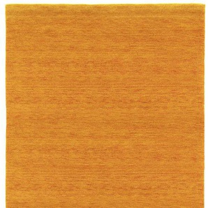 Läufer MORGENLAND GABBEH FEIN UNI Teppiche Gr. B/L: 80 cm x 300 cm, 18 mm, 1 St., orange Teppichläufer pure Schurwolle Einfarbig, Wohnzimmer