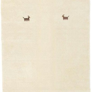 Läufer MORGENLAND GABBEH SAHARA Teppiche Gr. B/L: 80 cm x 300 cm, 18 mm, 1 St., beige Teppichläufer Schurwolle, Uni Tiermotiv, Wohnzimmer