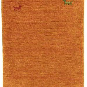 Läufer MORGENLAND GABBEH SAHARA Teppiche Gr. B/L: 80 cm x 300 cm, 18 mm, 1 St., orange Teppichläufer Schurwolle, Uni Tiermotiv, Wohnzimmer
