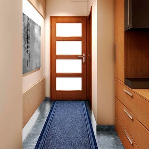 Läufer PRIMAFLOR-IDEEN IN TEXTIL MALAGA Teppiche Gr. B/L: 66 cm x 1200 cm, 6 mm, 1 St., blau Kurzflor-Läufer Teppichläufer Teppiche Schmutzfangteppich, Schmutzmatte, robust, rutschhemmend
