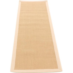 carpetfine Läufer Sisal, rechteckig, Höhe: 5 mm, mit farbiger Bordüre, Anti Rutsch Rückseite