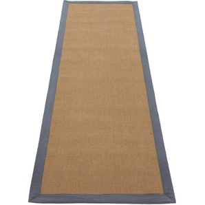 carpetfine Läufer Sisal, rechteckig, Höhe: 5 mm, mit farbiger Bordüre, Anti Rutsch Rückseite