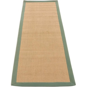 carpetfine Läufer Sisal, rechteckig, Höhe: 5 mm, mit farbiger Bordüre, Anti Rutsch Rückseite