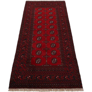 Läufer WOVEN ARTS Afghan Akhche Bokhara Teppiche Gr. B/L: 80 cm x 400 cm, 8 mm, 1 St., rot Küchenläufer