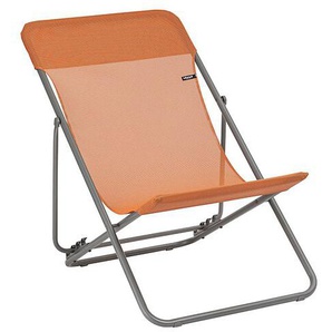 Lafuma Liegestuhl Maxi Transat Farbe clementine, Stahlrohr mit Gewebe aus 72% Polychlorid, 28% Polyester