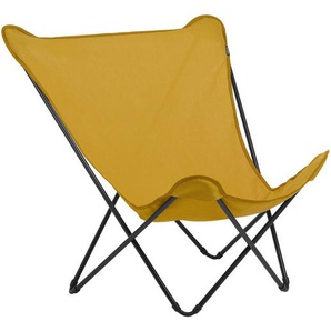 Lafuma Mobilier Garten-Relaxsessel, Currygelb, Metall, 87x83x91 cm, wetterbeständig, UV-beständig, faltbar, Bezug abnehmbar, Gartenmöbel,