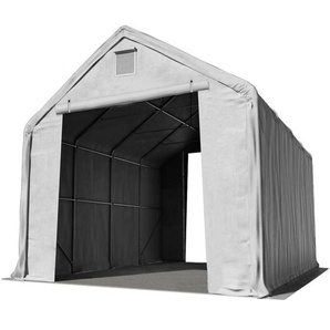 Lagerhalle Lagerzelt 5 x 8 m / Seitenhöhe 3m in grau Industriezelt mit feuersicherer PRIMEtex pvc Plane 2300 n