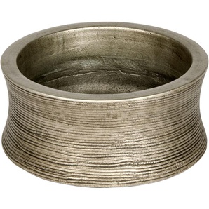 Dekovase LAMBERT Cobano Vasen Gr. H: 11 cm Ø 27 cm, silberfarben (silber) Blumenvasen