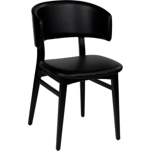Esszimmerstuhl LAMBERT Leander Stühle Gr. 1 St., Kunstleder, Massivholz, schwarz (schwarz, schwarz) Küchenstühle