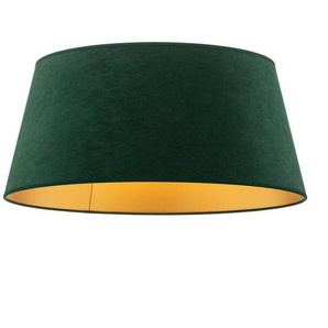 Lampenschirm Cone Höhe 22,5 cm, dunkelgrün/gold Duolla, grün, Textil / Stoff / Seide 85462