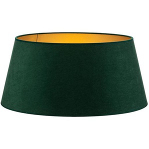 Lampenschirm Cone Höhe 25,5 cm, dunkelgrün/gold Duolla, grün, Textil / Stoff / Seide 85486