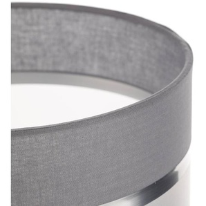 Lampenschirm Helen E27 Ø20/Höhe15cm grau/silber HELAM, alu / grau / zink, für Wohn- / Esszimmer, Textil / Stoff / Seide AB-0801 GR+SL+MAT