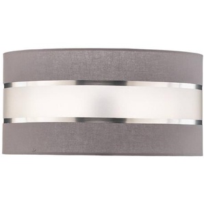 Lampenschirm Helen E27 Ø40/Höhe 20cm grau/silber HELAM, alu / grau / zink, Textil / Stoff / Seide AB-0804 GR+SL+MAT
