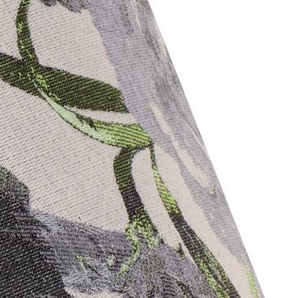 Lampenschirm Sofia Höhe 26 cm, Blumenmuster grau Duolla, alu / grau / zink, Textil / Stoff / Seide 86155