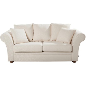 Landhaus-Sofa weiß - Flachgewebe Olivia ¦ weiß ¦ Maße (cm): B: 215 H: 100 T: 98