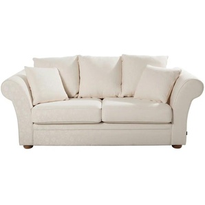 Landhaus-Sofa weiß - Flachgewebe Olivia ¦ weiß ¦ Maße (cm): B: 215 H: 100 T: 98.0