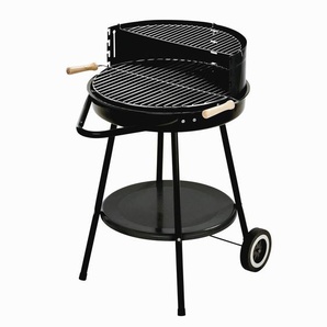 Landmann Holzkohlegrill, Schwarz, Metall, 81x68x64.5 cm, Windschutz, mit Rollen, Grillrost höhenverstellbar, Grills & Outdoor-Küchen, Holzkohlegrills