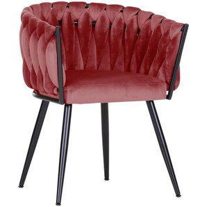 Landscape Armlehnstuhl Couture, Weavy , Rot , Metall, Textil , konisch , 60x78x55 cm , Stoffauswahl, Typenauswahl , Esszimmer, Stühle, Esszimmerstühle, Armlehnenstühle