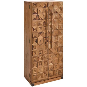 Landscape Barschrank Bombay, Natur, Holz, Metall, Tanne,Tanne, massiv, 8 Fächer, 4 Schubladen, 64.5x146.5x45 cm, Fsc, Esszimmer, Barmöbel, Barschränke