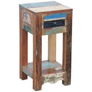 Landscape Beistelltisch, Mehrfarbig, Holz, Altholz, 1 Schubladen, quadratisch, eckig, 30x60x30 cm, ISO 9001, Wohnzimmer, Wohnzimmertische,