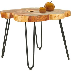 Landscape Beistelltisch, Schwarz, Akazie, Holz, Metall, Akazie, vollmassiv, Holz, Freiform, Haarnadel, 60x45x60 cm, Wohnzimmer, Wohnzimmertische,