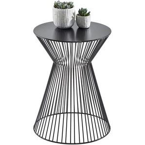 Landscape Beistelltisch, Schwarz, Metall, rund, rund, 35x46x35 cm, Wohnzimmer, Wohnzimmertische, Beistelltische, Beistelltische Metall