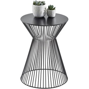 Landscape Beistelltisch, Schwarz, Metall, rund, rund, 35x46x35 cm, Wohnzimmer, Wohnzimmertische, Beistelltische, Beistelltische Metall