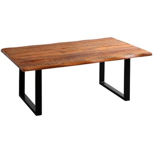 Landscape Couchtisch, Schwarz, Akazie, Holz, Metall, Akazie, Hartholz, Holz, U-Form, 70x45x118 cm, einfacher Aufbau, Wohnzimmer, Wohnzimmertische,