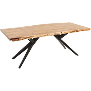 Landscape Couchtisch, Schwarz, Akazie, Holz, Metall, Akazie, vollmassiv, Holz, rechteckig, Sternfuß, 70x45x110 cm, einfacher Aufbau, Wohnzimmer,