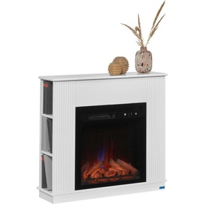 Landscape Elektrokamin, Schwarz, Weiß, Metall, Holzwerkstoff, 86x77x23 cm, Bsci, Kleinmöbel