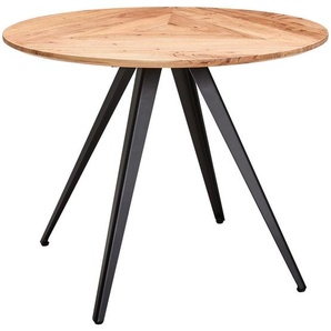Landscape Esstisch, Schwarz, Akazie, Holz, Metall, Akazie, vollmassiv, Holz, rund, konisch, 100x76x100 cm, Esszimmer, Tische, Esstische