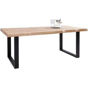 Landscape Esstisch , Schwarz, Eiche , Holz , Wildeiche , massiv , rechteckig , U-Form , 100x76 cm , Esszimmer, Tische, Esstische, Baumkantentische