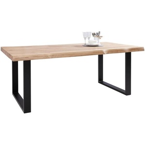 Landscape Esstisch, Schwarz, Wildeiche, Holz, Wildeiche, massiv, rechteckig, U-Form, 100x75x200 cm, Esszimmer, Tische, Esstische