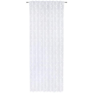 Landscape Fertigvorhang Laponi , Weiß , Textil , Blätter , 135 cm , Oeko-Tex® Standard 100 , für Stange und Schiene geeignet , Wohntextilien, Gardinen & Vorhänge, Fertiggardinen, Fertiggardinen