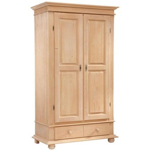 Landscape Garderobenschrank, Fichte, Holz, Fichte, massiv, 1 Fächer, 1 Schubladen, 110x192x58 cm, Holzmöbel, Garderoben Holz, Garderobenschränke Holz