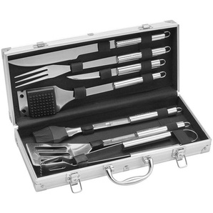 Landscape Grillbesteck, Edelstahl, Schwarz, Metall, 8-teilig, Lfgb, lebensmittelecht, hitzebeständig, rostfrei, Grills & Outdoor-Küchen, Grillzubehör