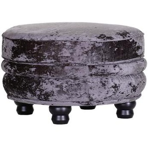 Landscape Hocker , Dunkelgrau , Textil , rund , 74x50x74 cm , Stoffauswahl , Wohnzimmer, Hocker, Sitzhocker