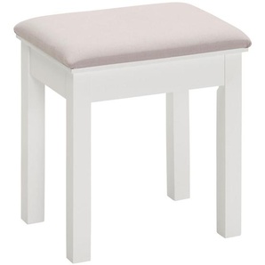 Landscape Hocker, Grau, Weiß, Holz, Textil, Kiefer, massiv, rechteckig, 40x45x30 cm, Wohnzimmer, Hocker, Sitzhocker