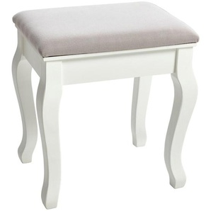 Landscape Hocker, Grau, Weiß, Holz, Textil, Kiefer, massiv, rechteckig, 40x45x30 cm, Wohnzimmer, Hocker, Sitzhocker