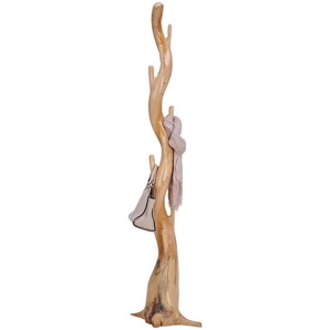 Landscape Kleiderständer Cactus, Hellbraun, Holz, Mahagoni, vollmassiv, 40x200x40 cm, Hutablage, Jackenhalter, Garderobe, Garderobenständer