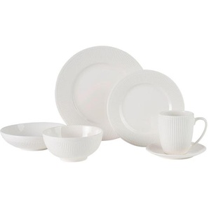 Landscape Kombiservice Nele, Weiß, Keramik, 24-teilig, Uni, 380 ml,580 ml, Lfgb, lebensmittelecht, Essen & Trinken, Geschirr, Geschirr-Sets,