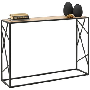 Landscape Konsolentisch, Schwarz, Eiche, Metall, Holzwerkstoff, 30x76x110 cm, Wohnzimmer, Wohnzimmertische, Konsolentische