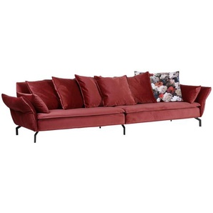 Landscape Megasofa , Rot , Textil , Uni , 3-4-Sitzer , Füllung: Schaumstoff , 370x87x110 cm , Stoffauswahl , Wohnzimmer, Sofas & Couches, Sofas, Bigsofas