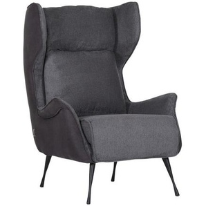 Landscape Ohrensessel, Grau, Dunkelgrau, Textil, Uni, 83x106x89 cm, Stoffauswahl, Wohnzimmer, Sessel, Ohrensessel