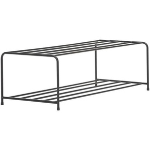 Landscape Schuhregal, Schwarz, Metall, 2 Fächer, 80x25x33 cm, Bsci, Garderobe, Schuhaufbewahrung, Schuhregale