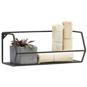 Landscape Wandregal, Schwarz, Metall, 40x16x16 cm, in verschiedenen Größen erhältlich, Wohnzimmer, Regale, Wandregale