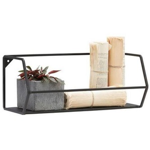 Landscape Wandregal, Schwarz, Metall, 40x16x16 cm, in verschiedenen Größen erhältlich, Wohnzimmer, Regale, Wandregale