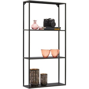 Landscape Wandregal, Schwarz, Metall, 45x90x15 cm, Typenauswahl, Wohnzimmer, Regale, Wandregale