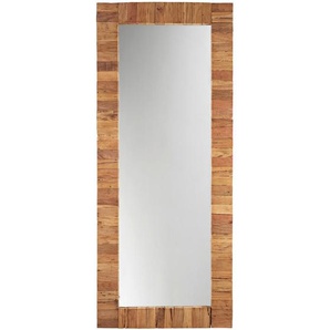 Landscape Wandspiegel, Glas, Recyclingholz, rechteckig, 70x170x4 cm, senkrecht montierbar, Ganzkörperspiegel, Spiegel, Wandspiegel