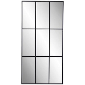 Landscape Wandspiegel, Schwarz, Metall, Glas, Holzwerkstoff, rechteckig, 100x200x3 cm, Reach, Bsci, senkrecht und waagrecht montierbar, Spiegel, Wandspiegel